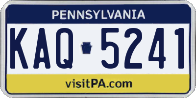 PA license plate KAQ5241