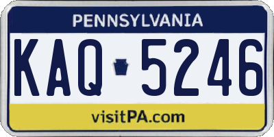 PA license plate KAQ5246