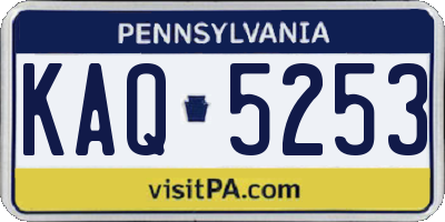 PA license plate KAQ5253