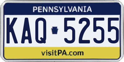 PA license plate KAQ5255