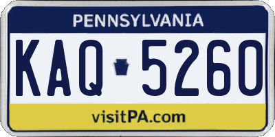 PA license plate KAQ5260