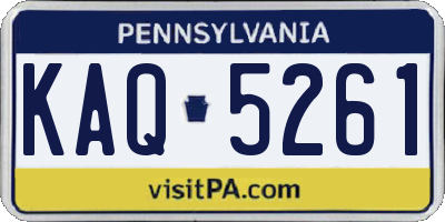 PA license plate KAQ5261