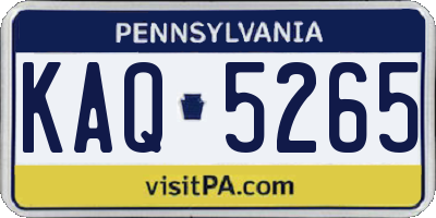 PA license plate KAQ5265