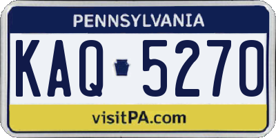 PA license plate KAQ5270