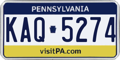 PA license plate KAQ5274