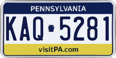 PA license plate KAQ5281