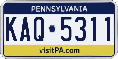PA license plate KAQ5311