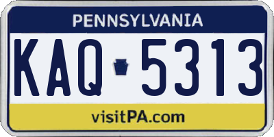 PA license plate KAQ5313