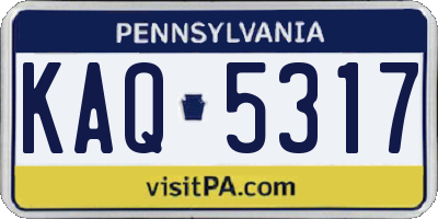 PA license plate KAQ5317