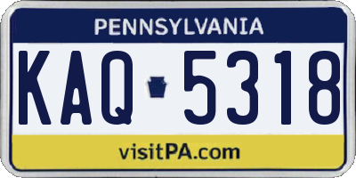 PA license plate KAQ5318