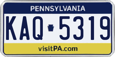 PA license plate KAQ5319