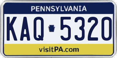 PA license plate KAQ5320