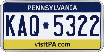 PA license plate KAQ5322