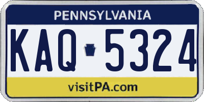 PA license plate KAQ5324