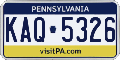 PA license plate KAQ5326