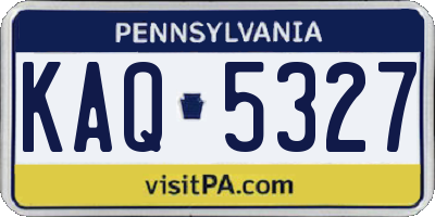 PA license plate KAQ5327