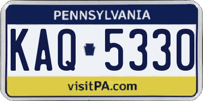 PA license plate KAQ5330