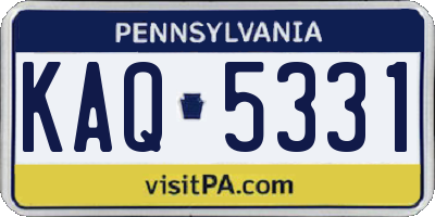 PA license plate KAQ5331