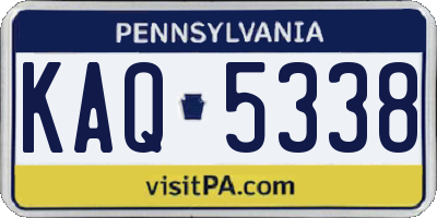 PA license plate KAQ5338