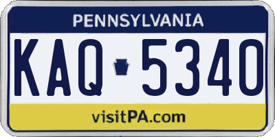 PA license plate KAQ5340