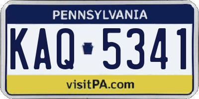 PA license plate KAQ5341
