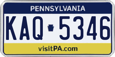 PA license plate KAQ5346