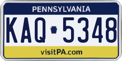 PA license plate KAQ5348