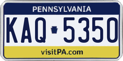 PA license plate KAQ5350