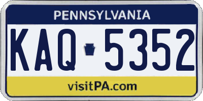 PA license plate KAQ5352
