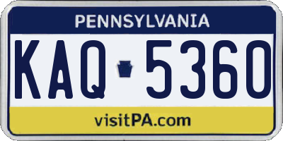 PA license plate KAQ5360