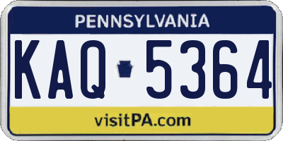 PA license plate KAQ5364