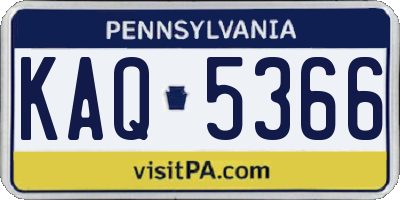 PA license plate KAQ5366