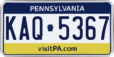 PA license plate KAQ5367