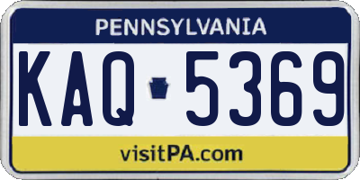 PA license plate KAQ5369