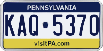 PA license plate KAQ5370