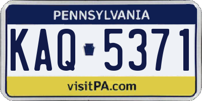 PA license plate KAQ5371