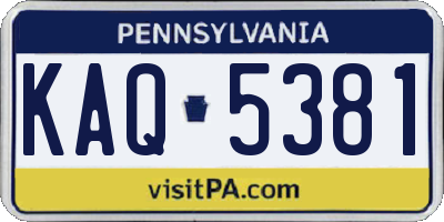PA license plate KAQ5381
