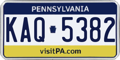 PA license plate KAQ5382