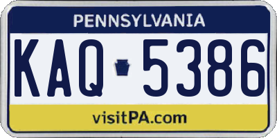 PA license plate KAQ5386
