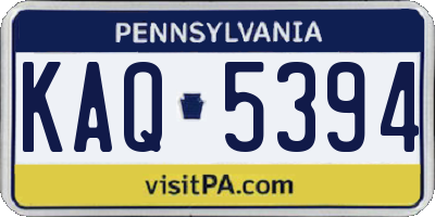 PA license plate KAQ5394