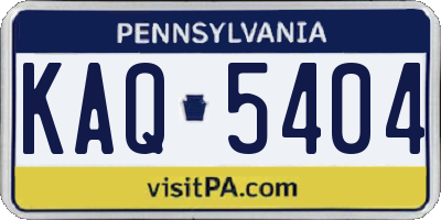 PA license plate KAQ5404