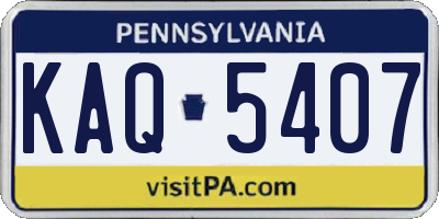 PA license plate KAQ5407