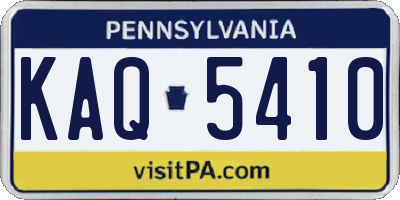 PA license plate KAQ5410