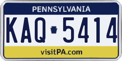 PA license plate KAQ5414