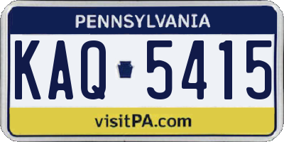 PA license plate KAQ5415
