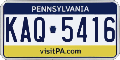 PA license plate KAQ5416