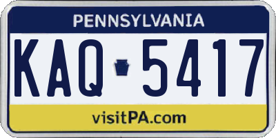 PA license plate KAQ5417