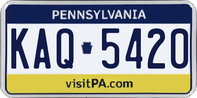 PA license plate KAQ5420