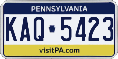 PA license plate KAQ5423