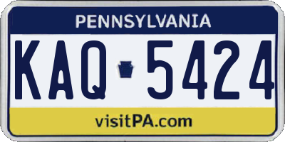 PA license plate KAQ5424
